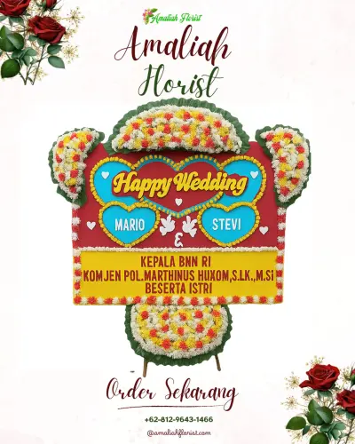 Karangan Papan Bunga Pernikahan di Kebobang